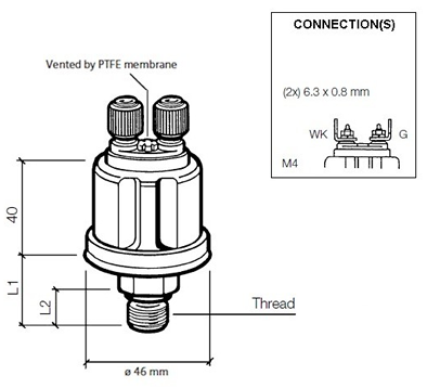 VDO Pressure sender 0-10 Bar